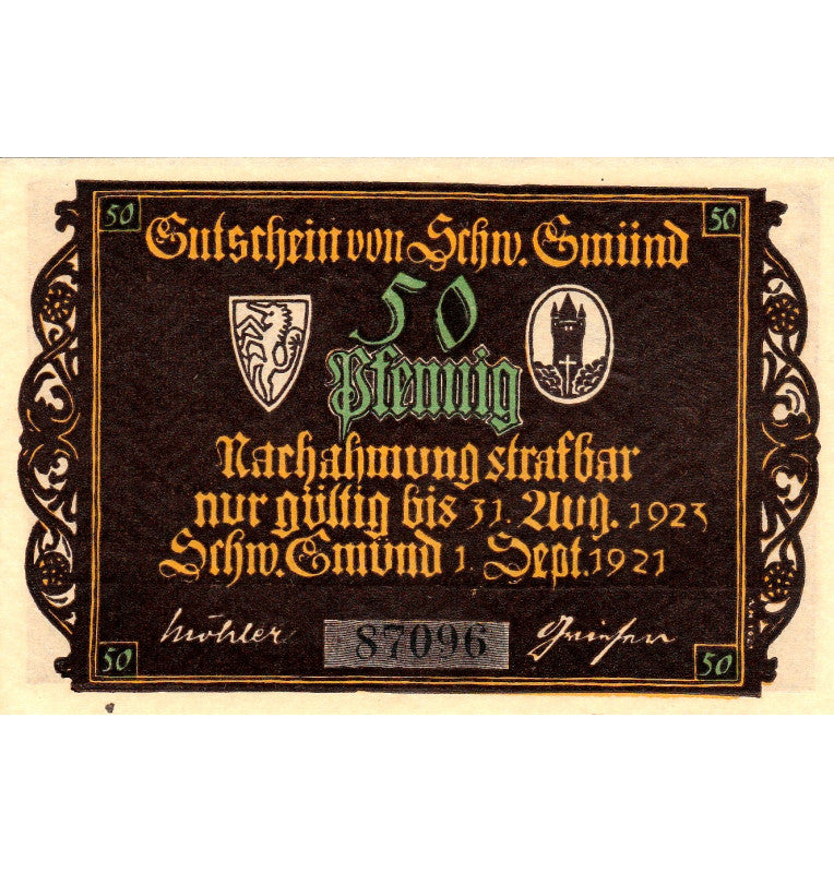 Schwabisch-Gmund Set 3 Notgelds 1921